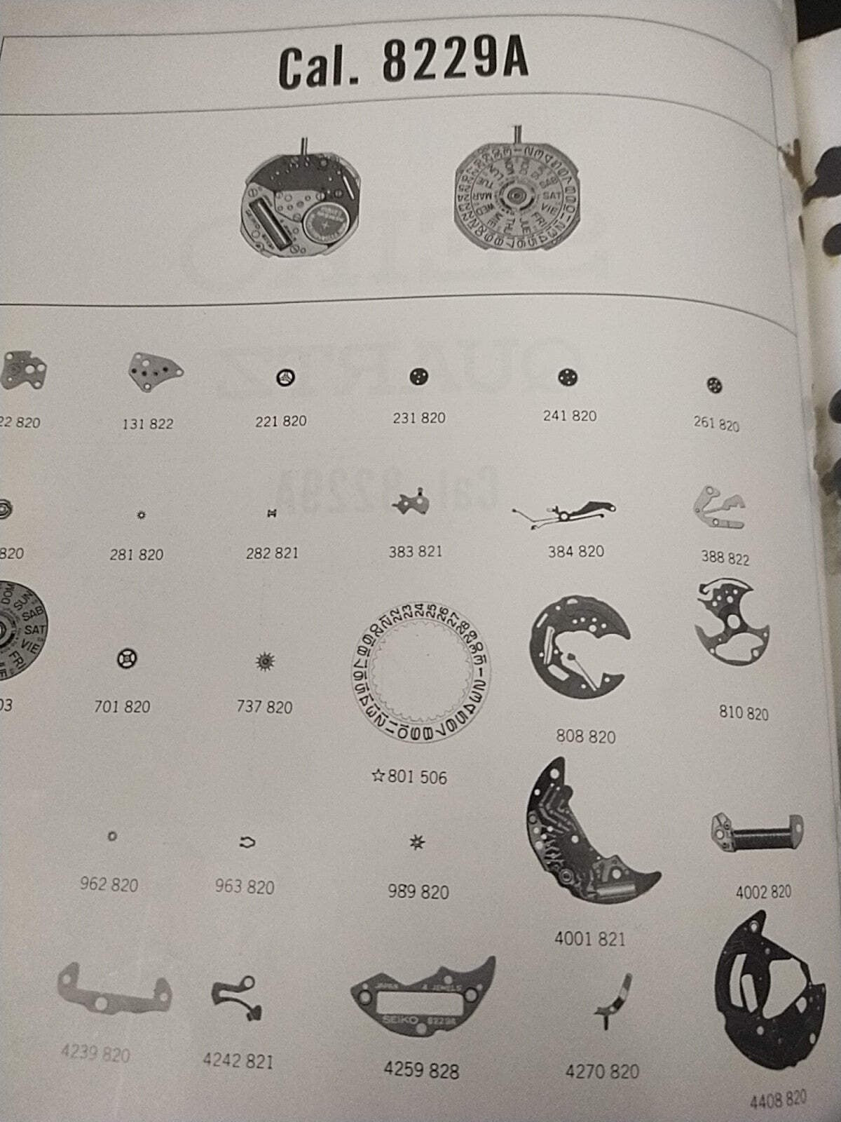 NOS circuit block Seiko Cal / 8223A /8229A/Part . 4001 821