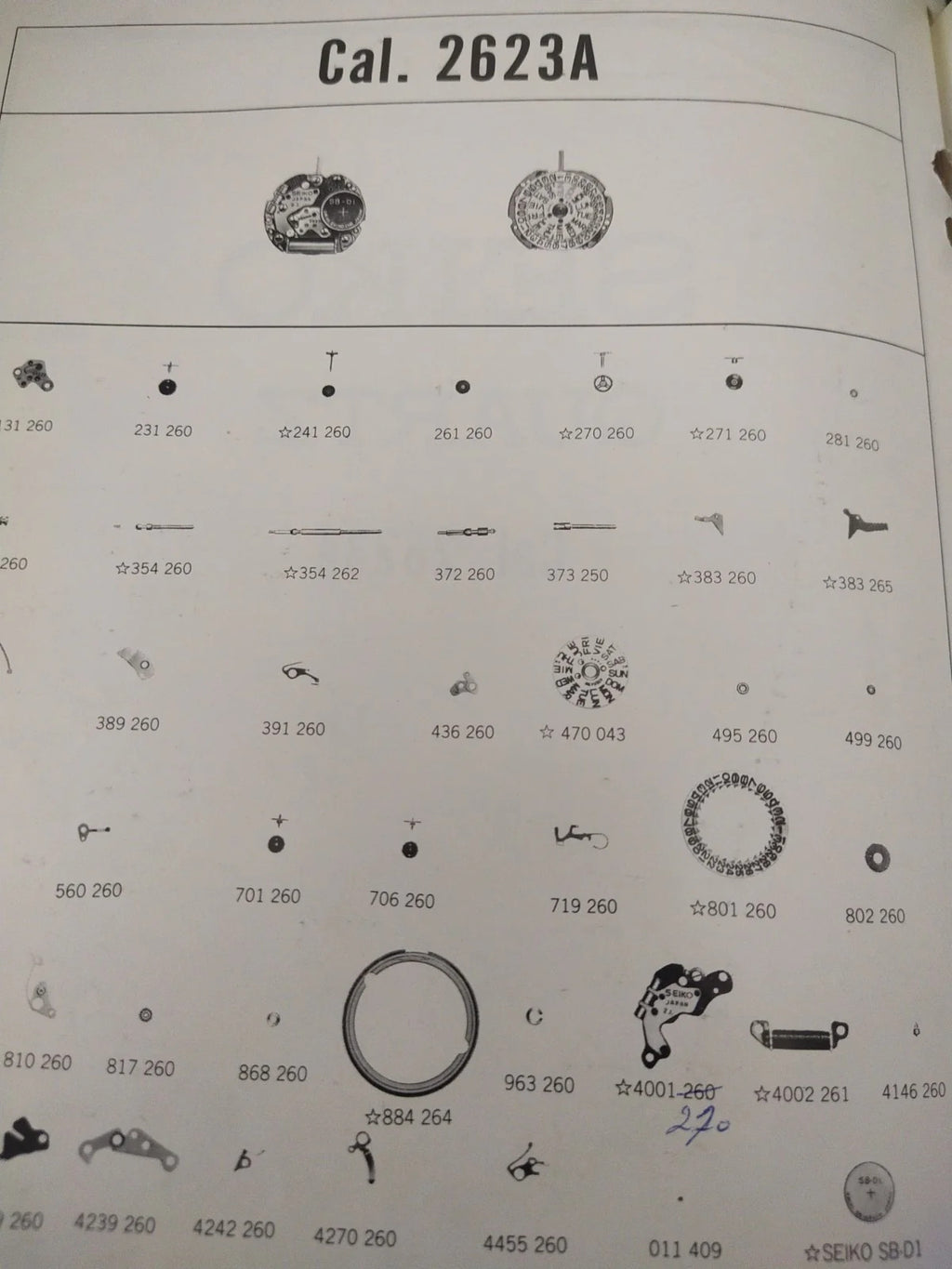 NOS Circuit Plock Seiko Cal / 2623A /Part . 4001 270