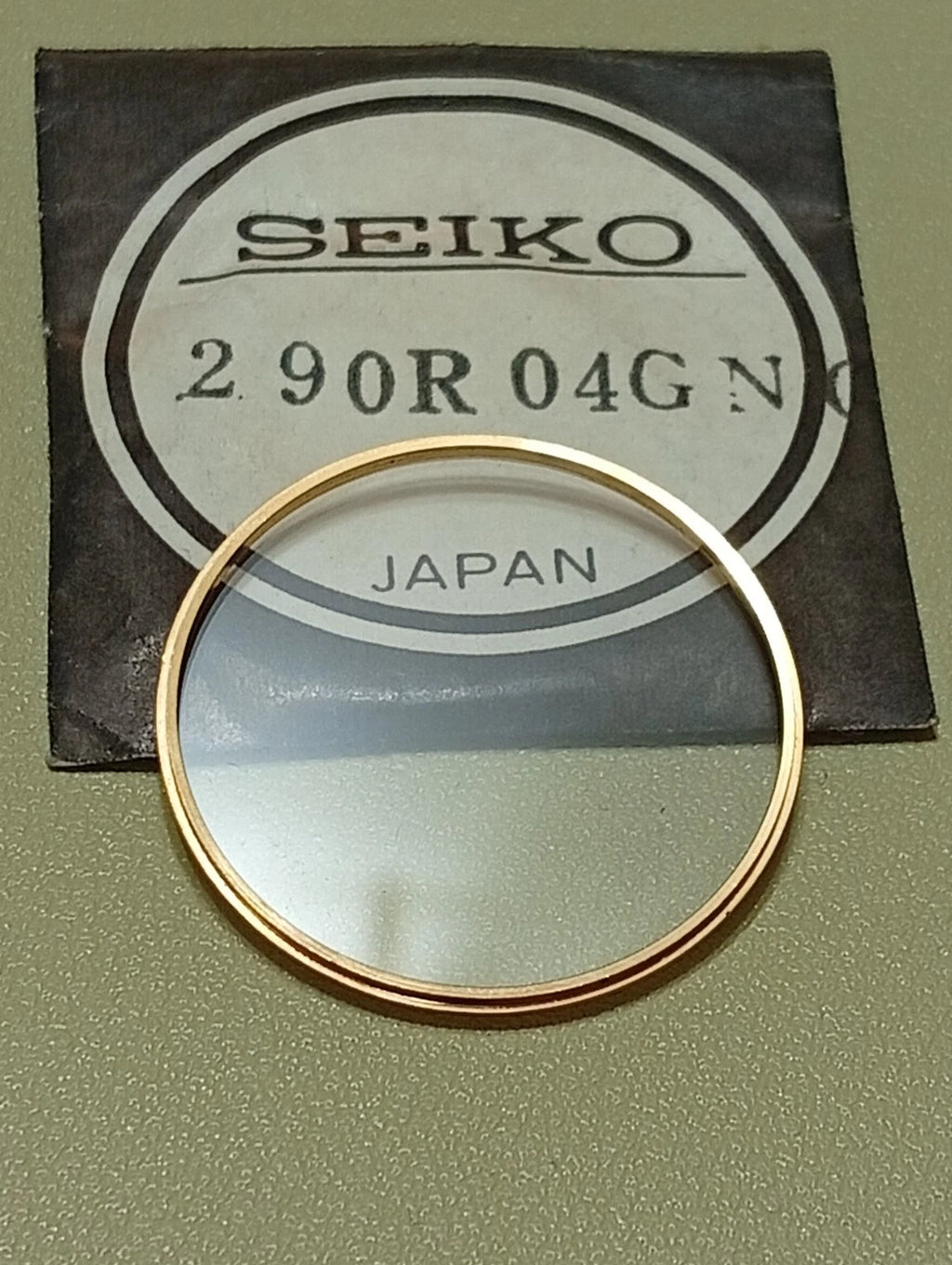 SEIKO ORIGINAL CRYSTAL GLASS 290R04GN0 GOLD PLATE BEZEL WATCH NOS