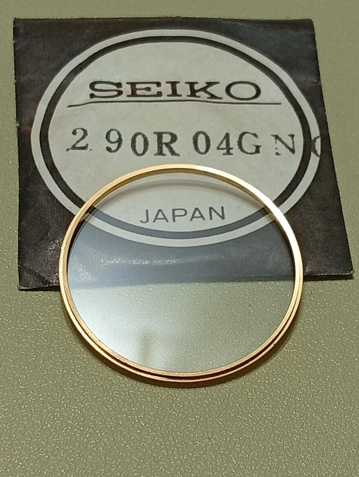 SEIKO ORIGINAL CRYSTAL GLASS 290R04GN0 GOLD PLATE BEZEL WATCH NOS
