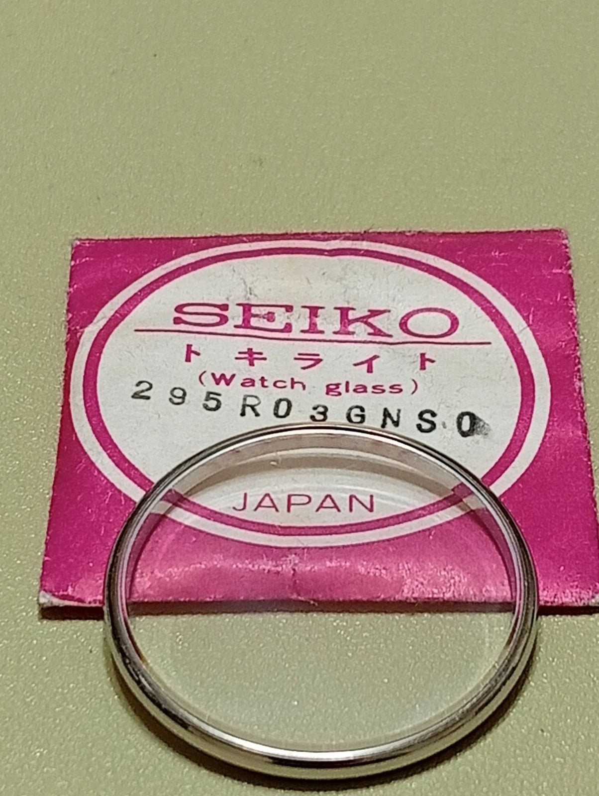 Genuine SEIKO mineral crystal 295R03GNS0 with bezel, chrome-plated
