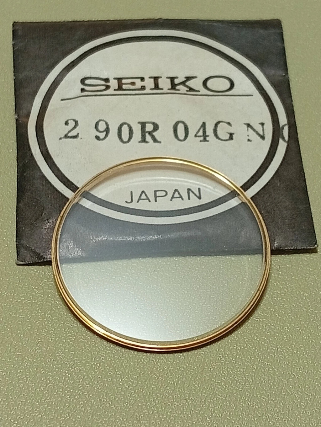 SEIKO ORIGINAL CRYSTAL GLASS 290R04GN0 GOLD PLATE BEZEL WATCH NOS